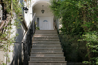 The main entrance to the villa